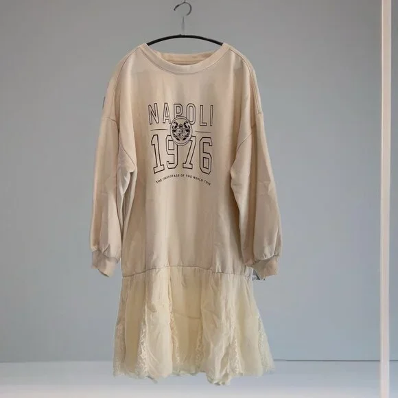 NWT Anthropologie Pilcro Sweatshirt Twofer Mini Dress - Picture 3 of 5